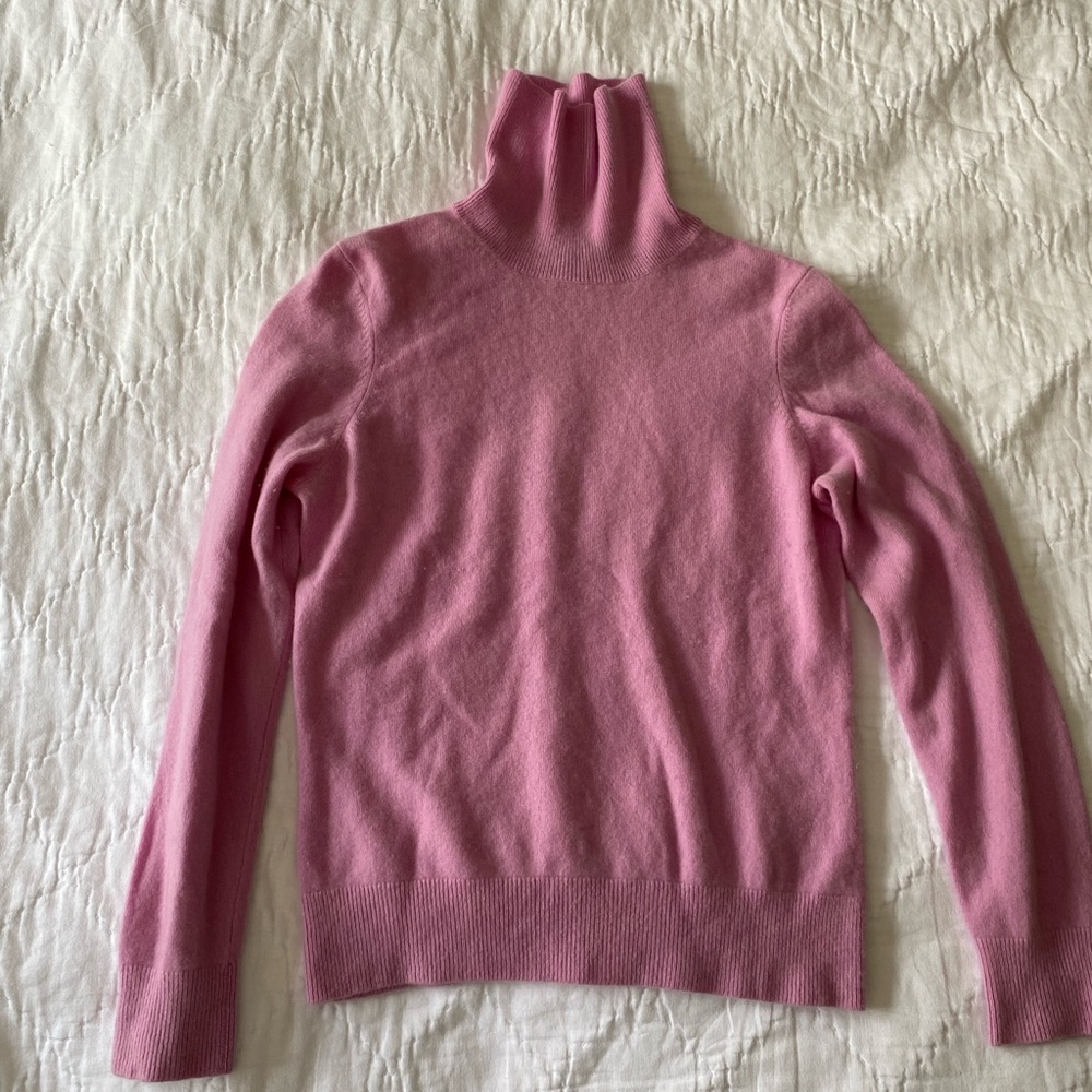 Land’s End Women's 100% Cashmere Turtleneck Sweater Pink Size S/P